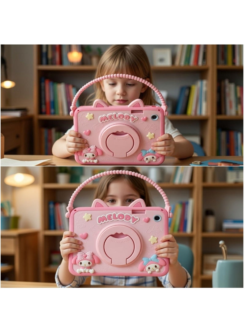 Cartoon protector for Samsung Galaxy Tab A9 8.7-inch tablet Cases with Pencil Holder Handle Stand Shoulder Straps Cute Cartoon Girly Teens Tablet Cover for Samsung Galaxy Tab A9 - Image 4